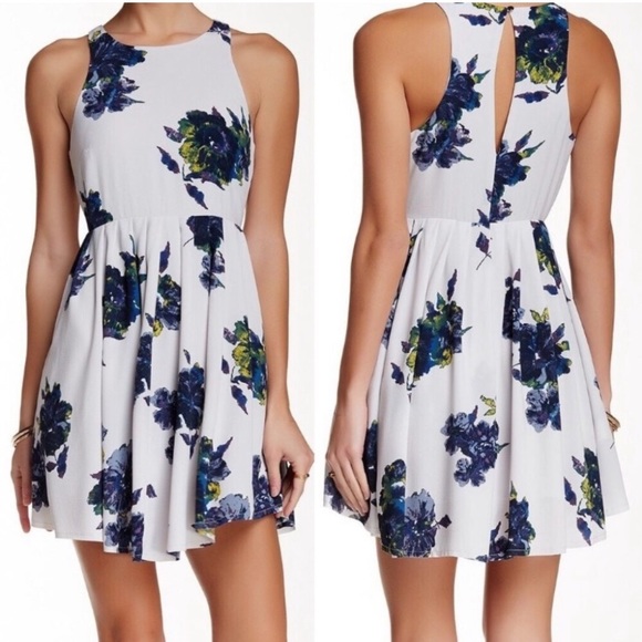 Free People Dresses & Skirts - 💥 Flash Sale 💥Free People White&Blue Flower Halter Dress
